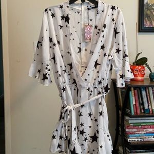 NWT romper from Boohoo, star print, size 16